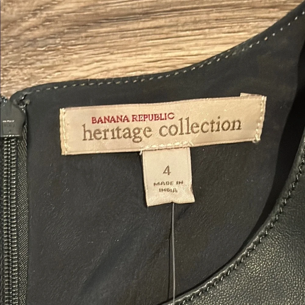 Banana Republic Heritage Collection Green Leather Dress Size 4 - Picture 3 of 8